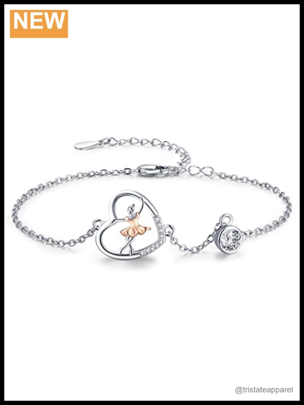 Palpitate 925 Sterling Silver Ballerina Ballet Bracelet Adjustable Dance